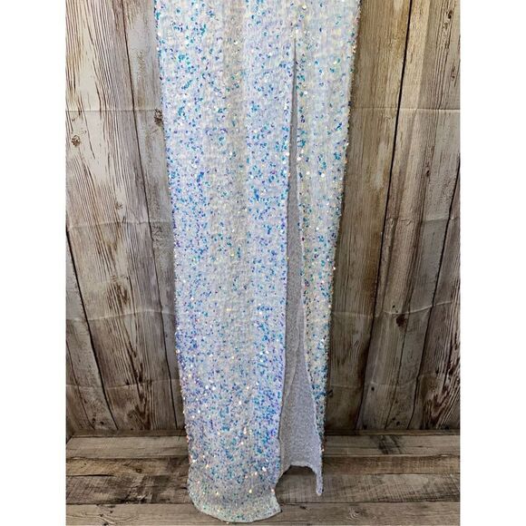 Lucy In The Sky Whitney Sequin Maxi Colorful Bridal Prom Dress | Size Medium - Picture 5 of 10